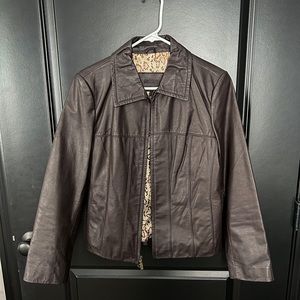 Brown Guess women’s leather jacket Size M